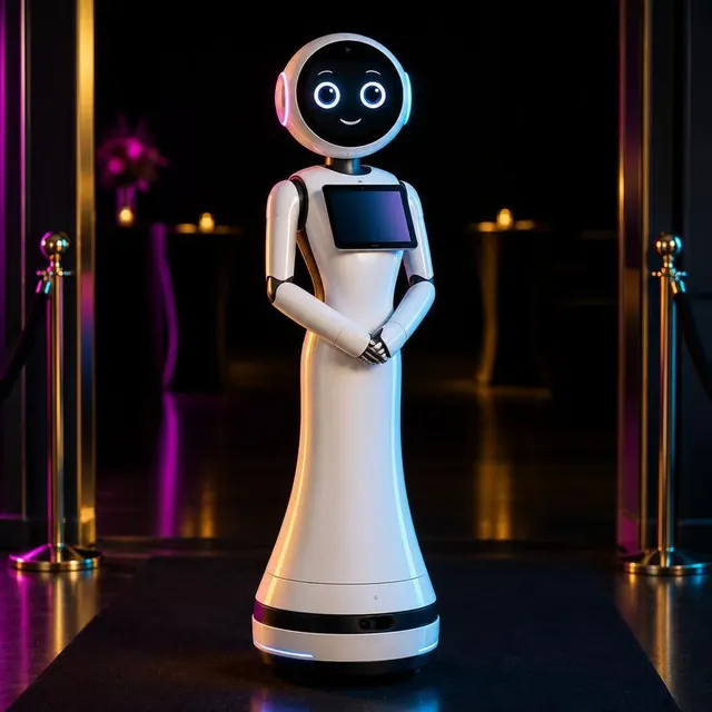 Sample photo: Event greeter robot — day hire